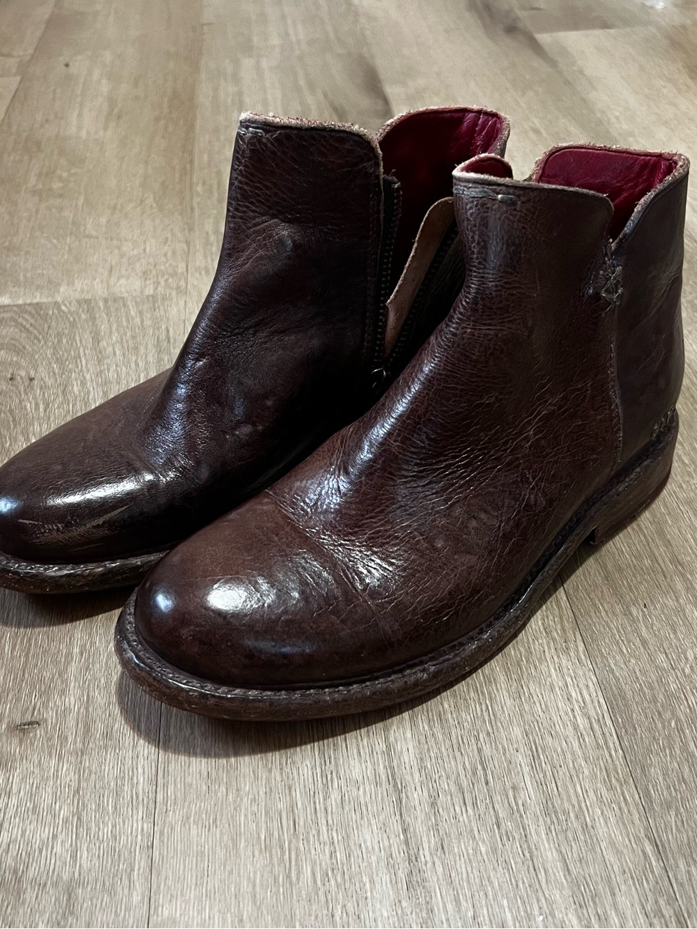 Bed Stu Brown Leather Chelsea Boots Side Zip Ankle Boots Women’s Size 5.5
